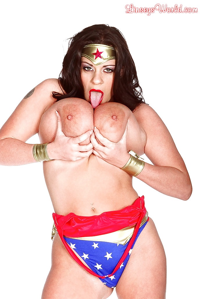 European MILF Linsey Dawn McKenzie ripping off Wonder Woman #50393549