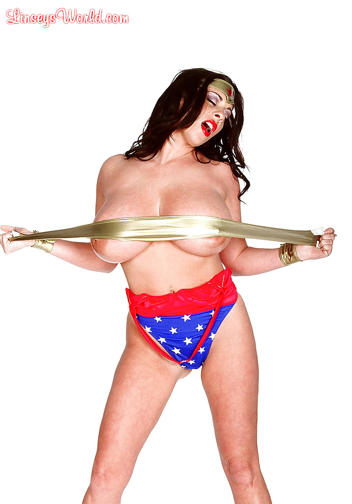 European MILF Linsey Dawn McKenzie ripping off Wonder Woman #50393554