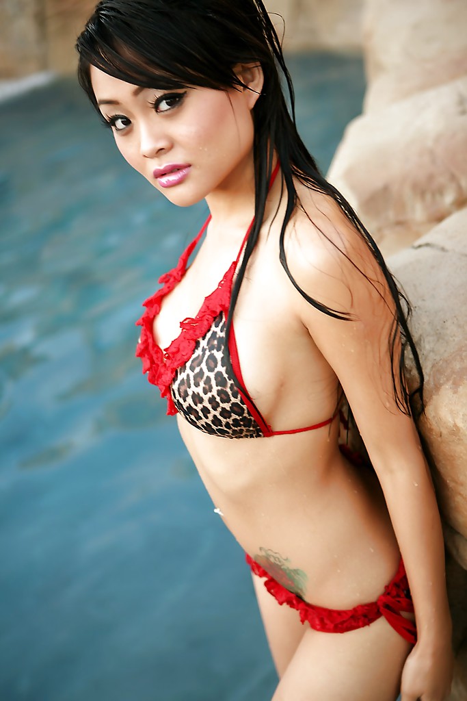Non nude posing Szene von einem sexy Pornostar Thuy Nguyen in einem Bikini
 #51379309