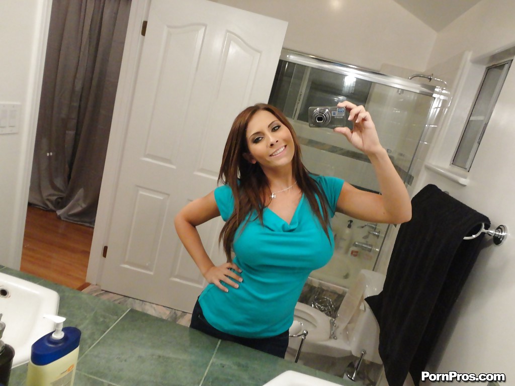 European ex-girlfriend Madison Ivy taking selfies in mirror while undressing #50972999