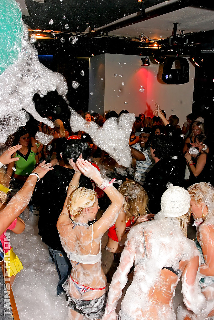 Filthy MILFs have some lesbian and blowjob fun at the wild foam party #55546901