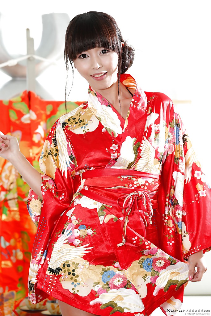 Japanese babe Marica Hase does a slow striptease out of Geisha uniform #50045698