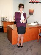 French Babe Chloe Vevrier Freeing Huge Boobs In Hose On Secretary's Desk