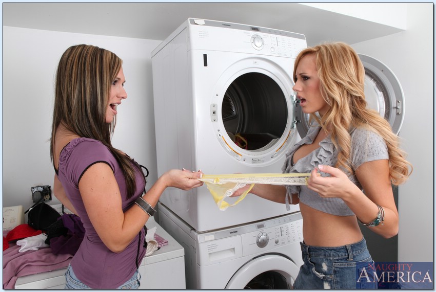 Horny babe Brett Rossi likes to have some lesbian fun in the laundry #53007882
