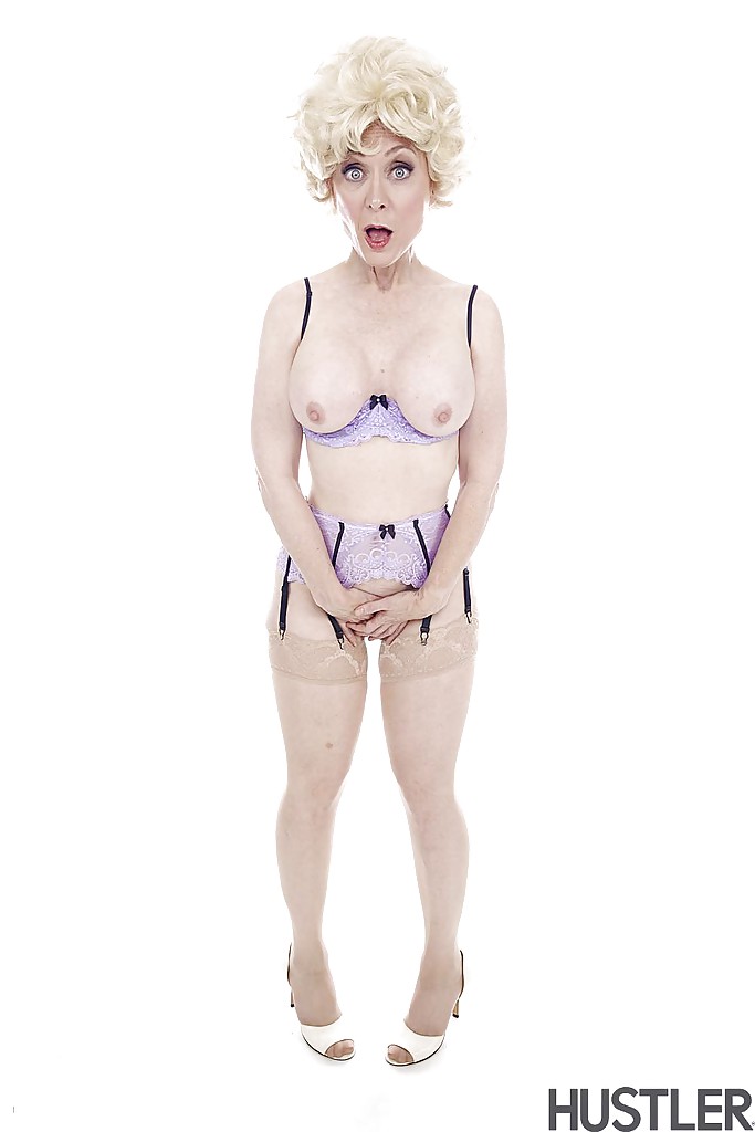 Experienced pornstar Nina Hartley posing topless in sexy lingerie #55181510
