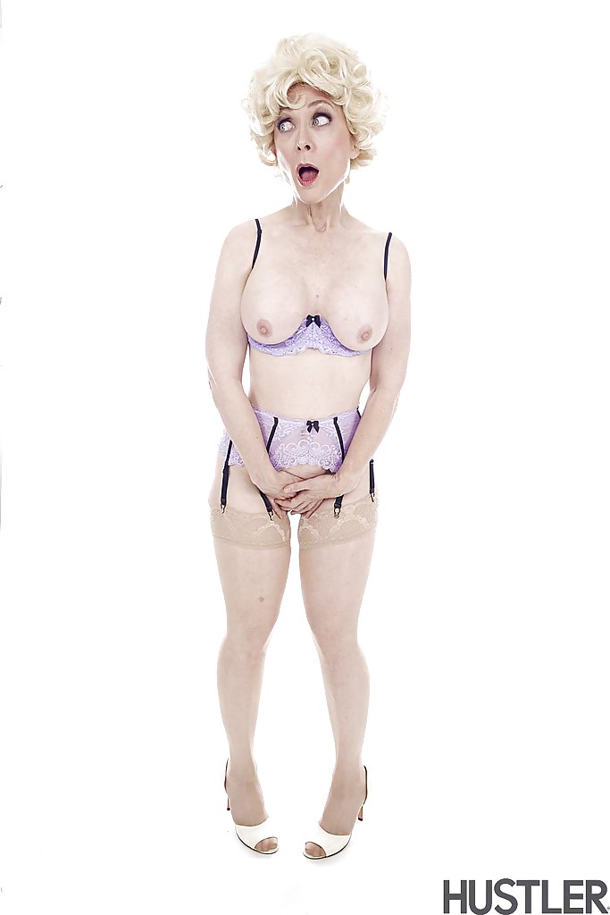Experienced pornstar Nina Hartley posing topless in sexy lingerie #55181525