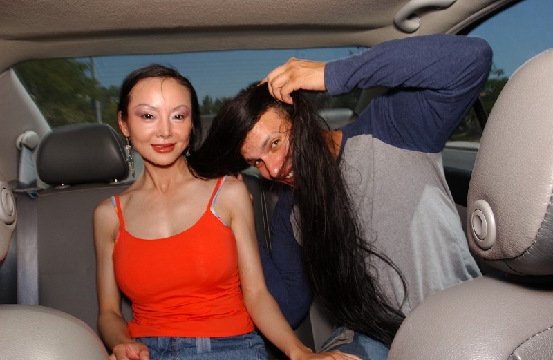 Slutty asian MILF Ange Venus gets talked into blowjob on the back seat #52662889