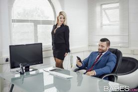 Black Job Interview - Busty blonde Sienna Day banged during job interview in black ...
