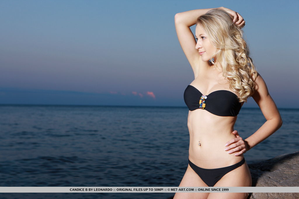 Beach babe Candice B freeing big natural teen boobs for glamour photos #50163218