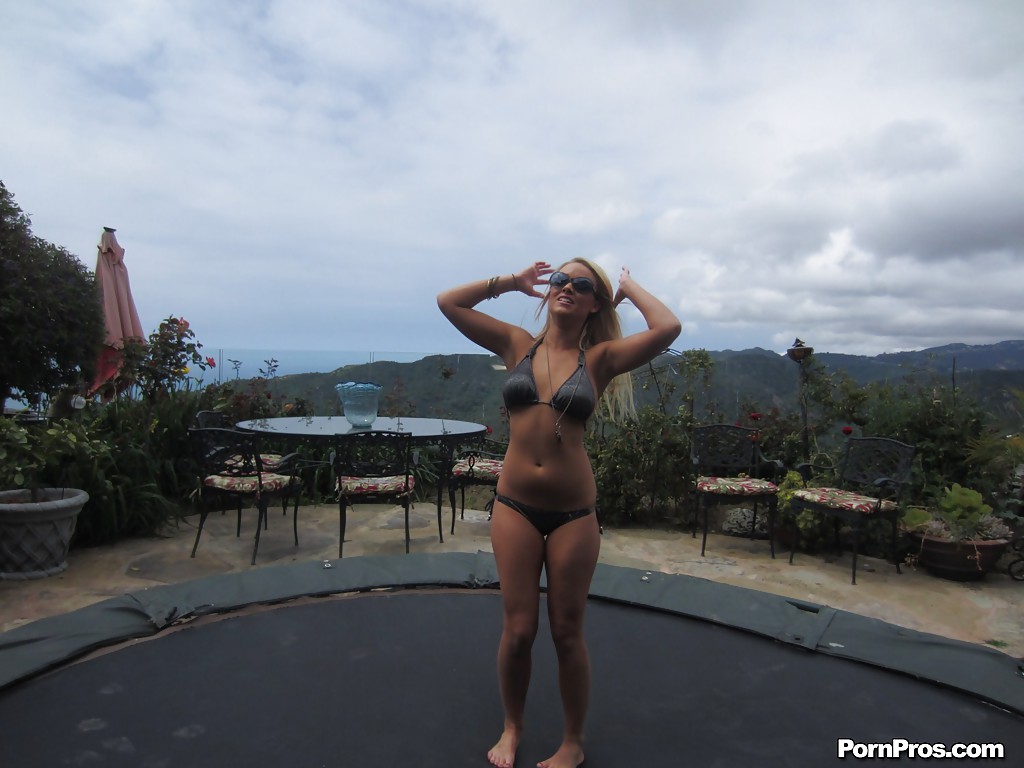 Curvy teen blonde with big jugs Alexis Monroe slipping off her bikini #52555339