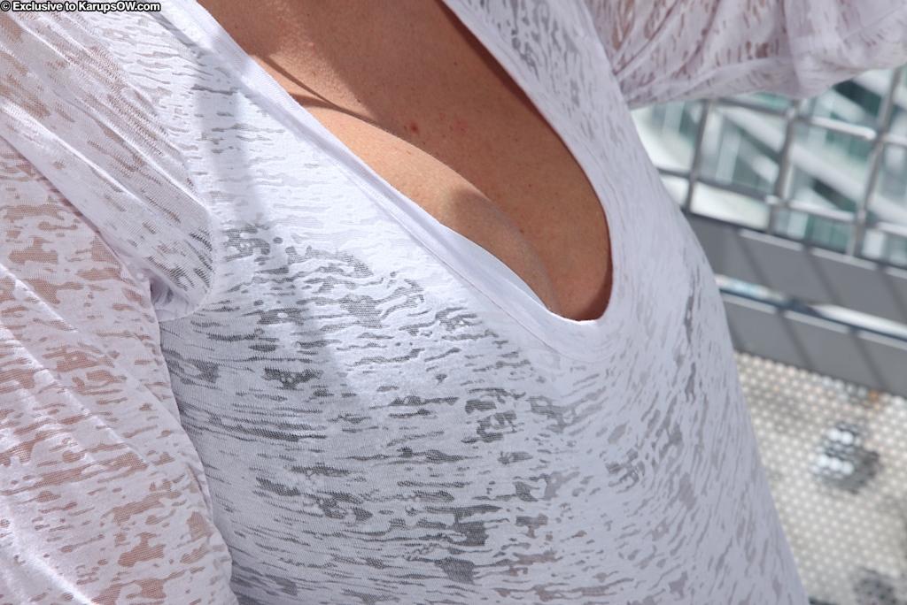 Blonde Milf Zoe Zale enthüllt große Brüste und nackten Hintern im Freien auf dem Dach
 #55853664
