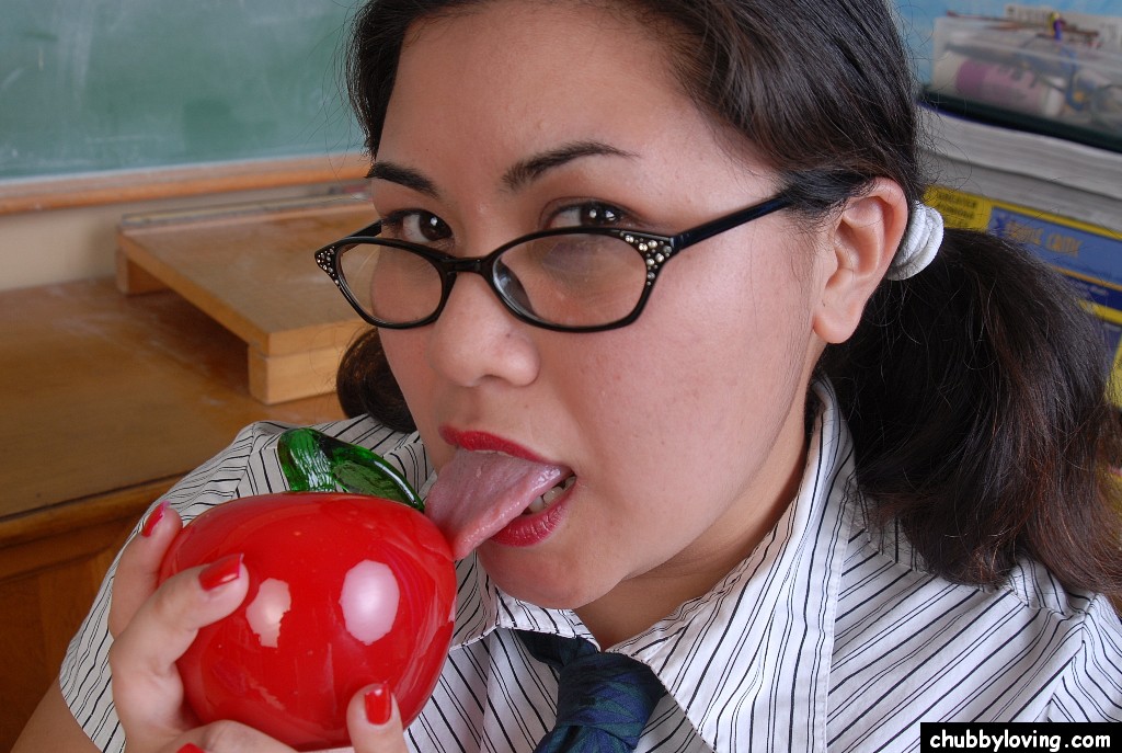 SSBBW schoolgirl in glasses doing the dirty in classroom with vagina #50154704