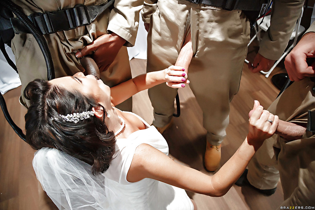 New army bride Veronica Avluv taking interracial gangbang on wedding night #50530862