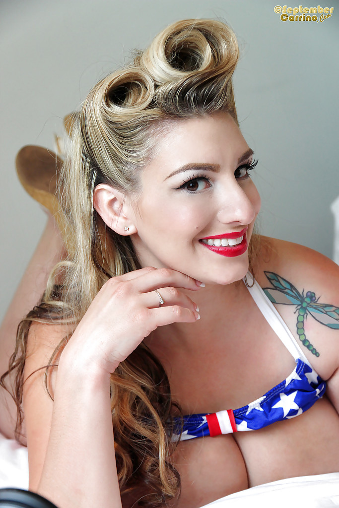 Amazing big-tit blonde with tattoos September Carrino poses hot #55533705