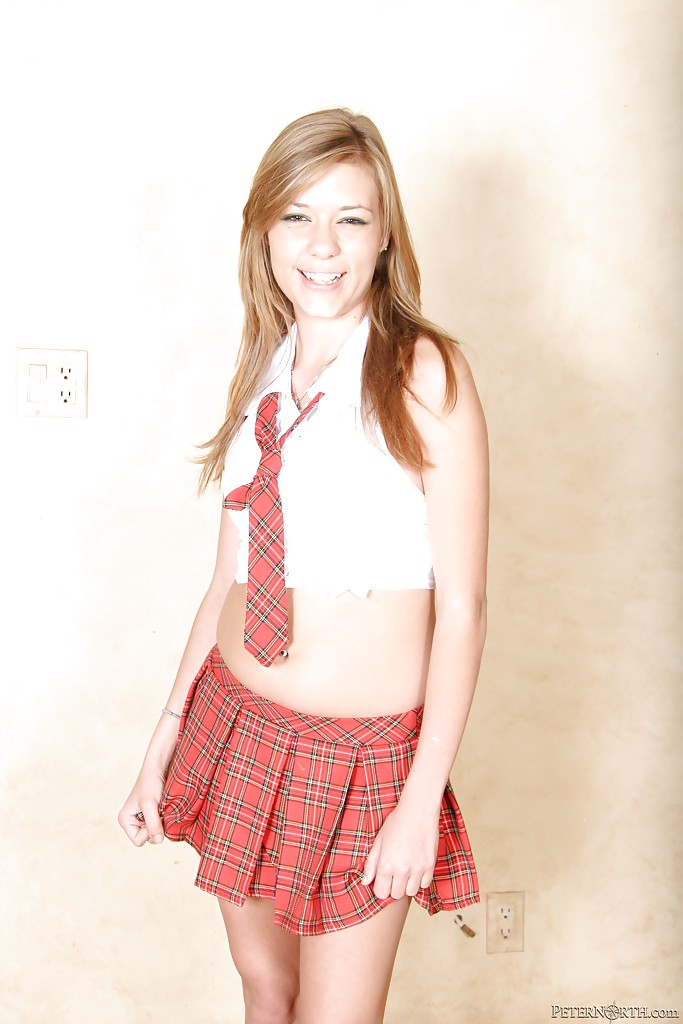 Big busted teenage babe Nicole Ray stripping off her school uniform #55145040