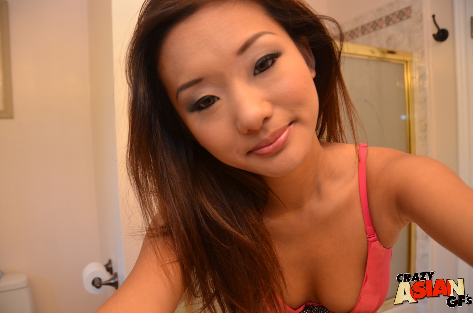 Skinny Asian babe Alina Li taking self shot bikini pics in shower #52583349