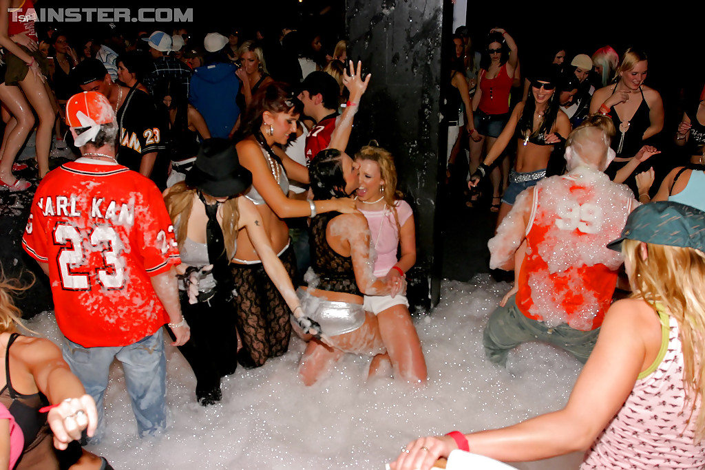 Saucy ladies have some dirty fun at the european foam party #55547468