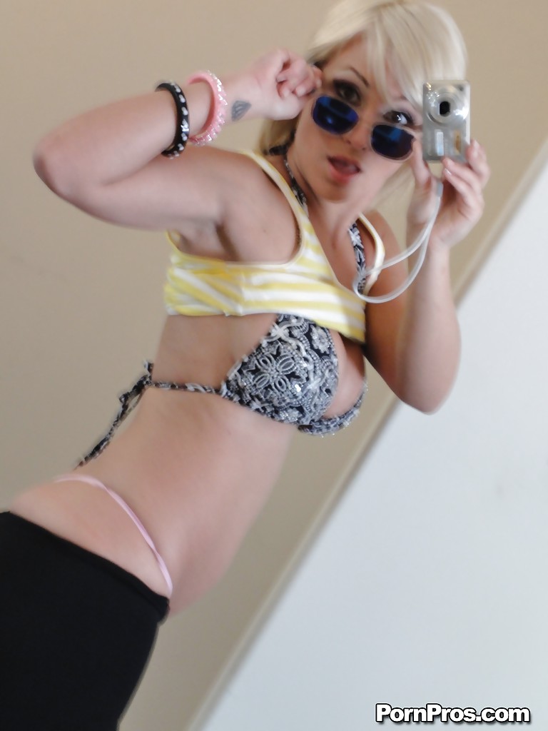 Blonde teen Lexi Swallow taking naked self shots in mirror #51825447