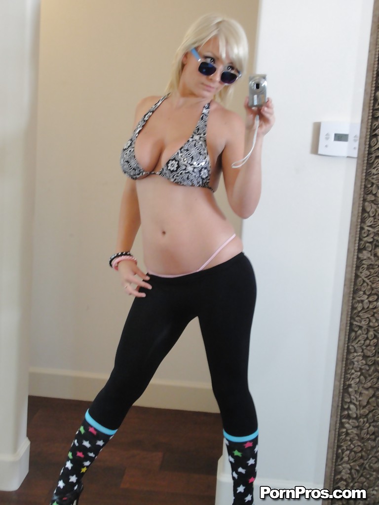 Blonde teen Lexi Swallow taking naked self shots in mirror #51825482
