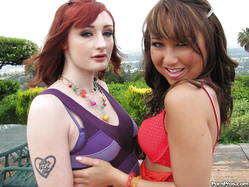 Hot lesbians in miniskirts Jesse Jordan and her friend spread pussy #55840724