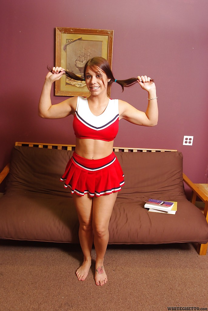 Bosomy cheerleader Beverly Hills stripping and spreading her legs #56214031