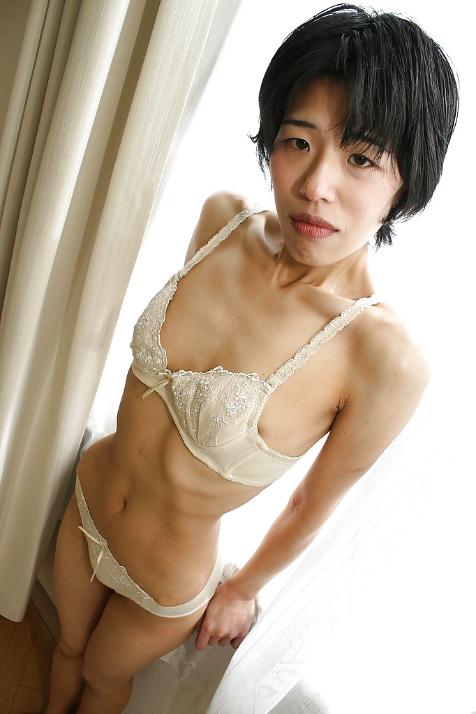 Skinny Asian milf Shinobu Funayama is undressing her lingerie #51969727