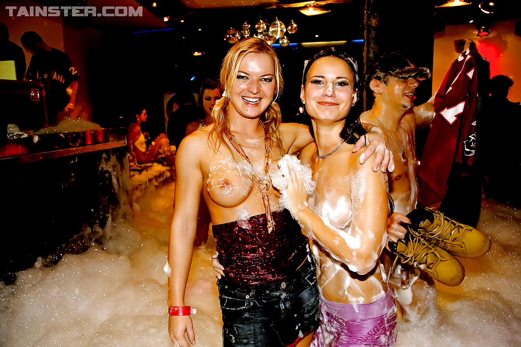 Steaming hot european gals getting fucked hard at the foam party #53460523