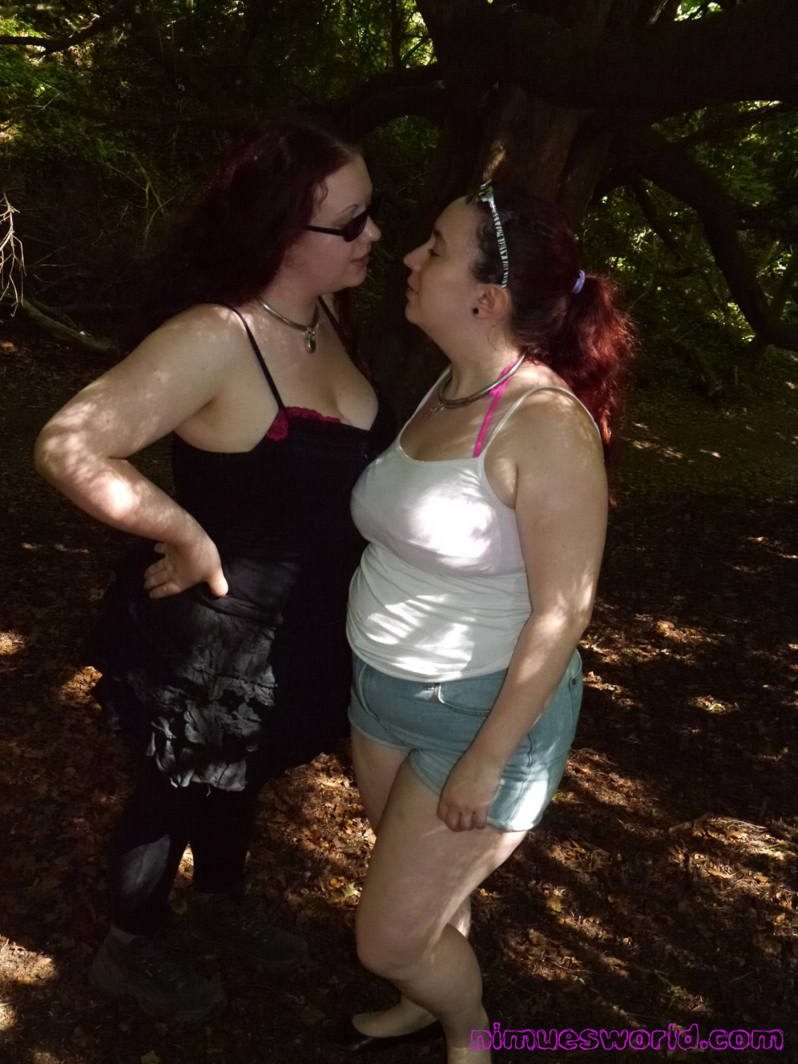 British lesbian bbw babes Rosie and Nimue outdoors making love and having sexy f #74638434