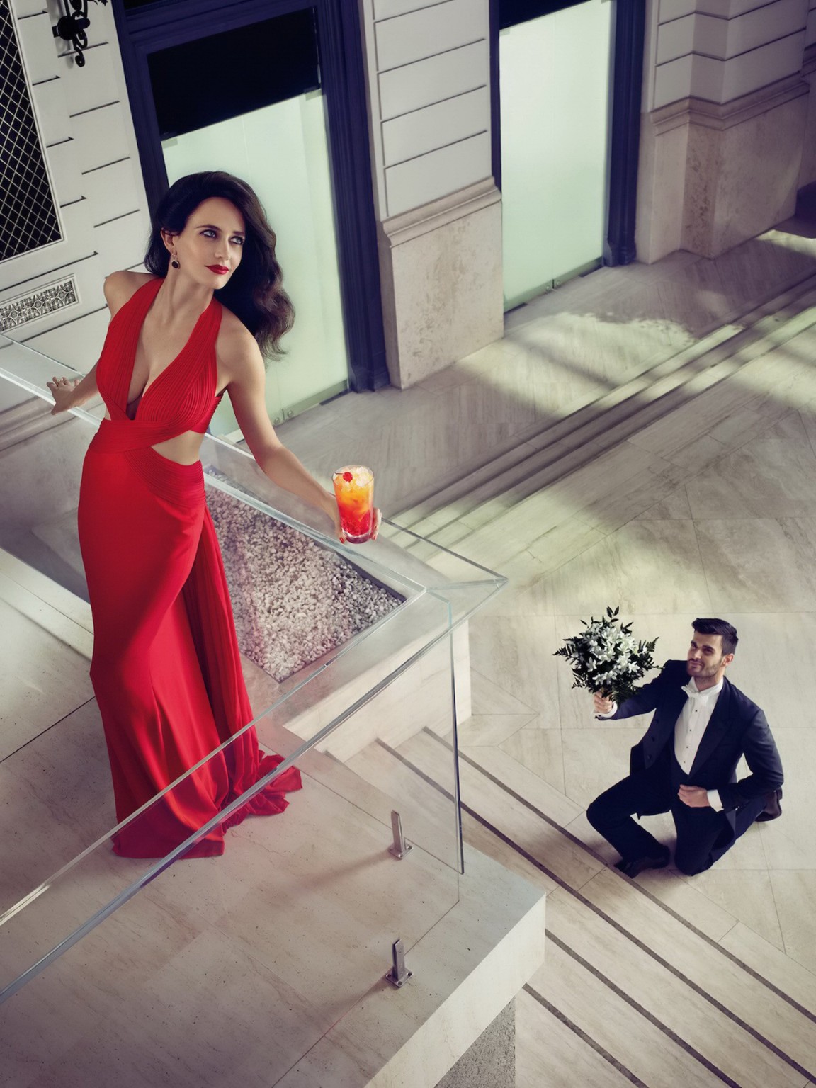 Eva Green busty and leggy wearing various red outfit for Campari Calendar 2015 p #75181659