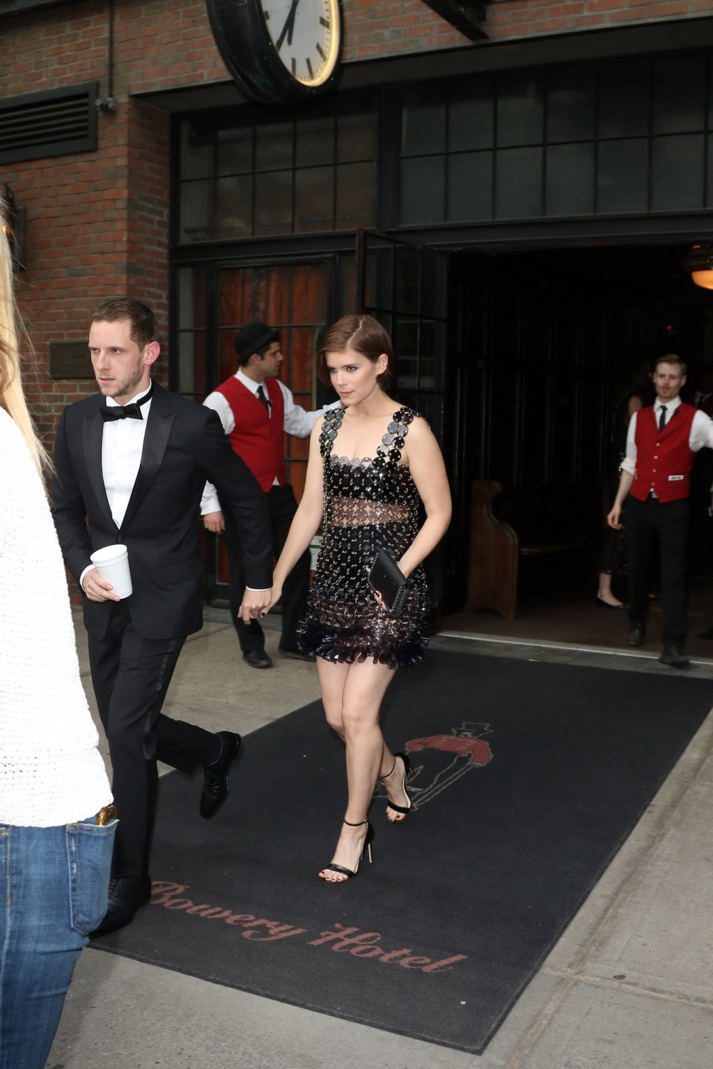 Kate Mara looks hot in black sheer mini dress #75142886