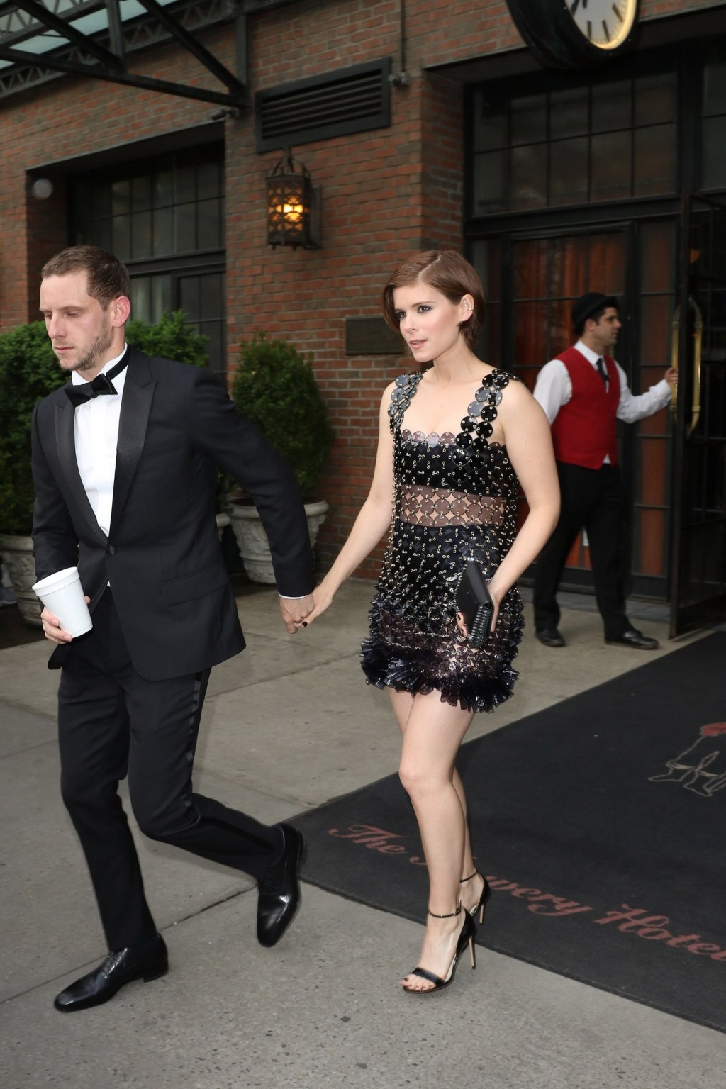 Kate Mara looks hot in black sheer mini dress #75142895