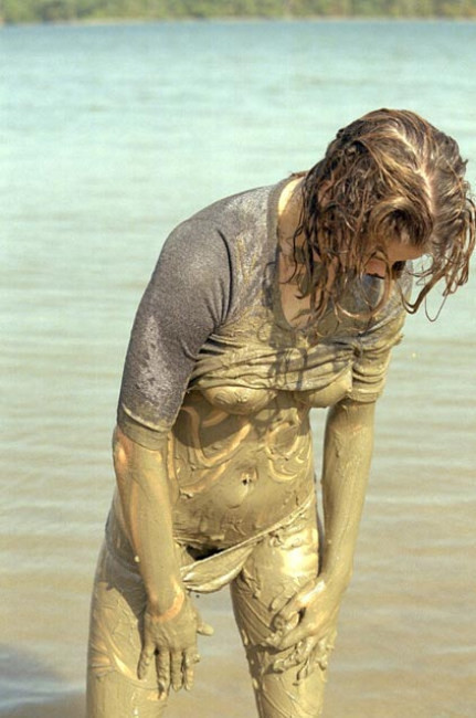 Angelic body teen spreading in mud #76621320
