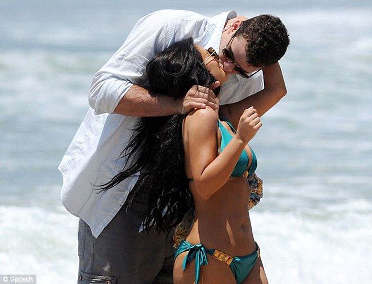 Kim Kardashian exposing sexy body and hot ass in bikini on beach #75305600
