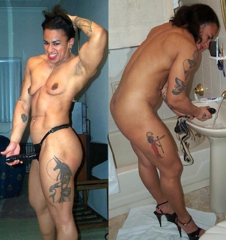 Weibliche Bodybuilder posieren und in Aktion
 #71007757
