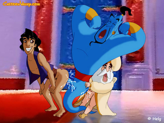 Smashing jasmine getting chased and filled by genie
 #69639466