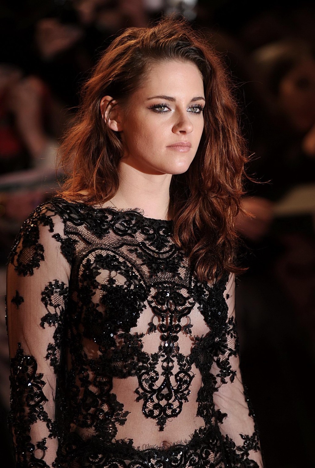 Kristen Stewart bares all in black lace transparent jumpsuit at the London Twili #75248696