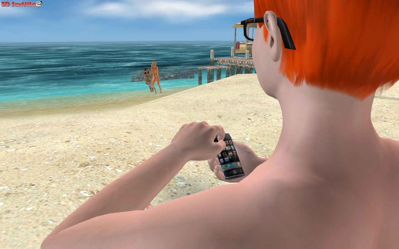 3d chicas en la playa desnuda haciendo un nerd loco
 #69353683