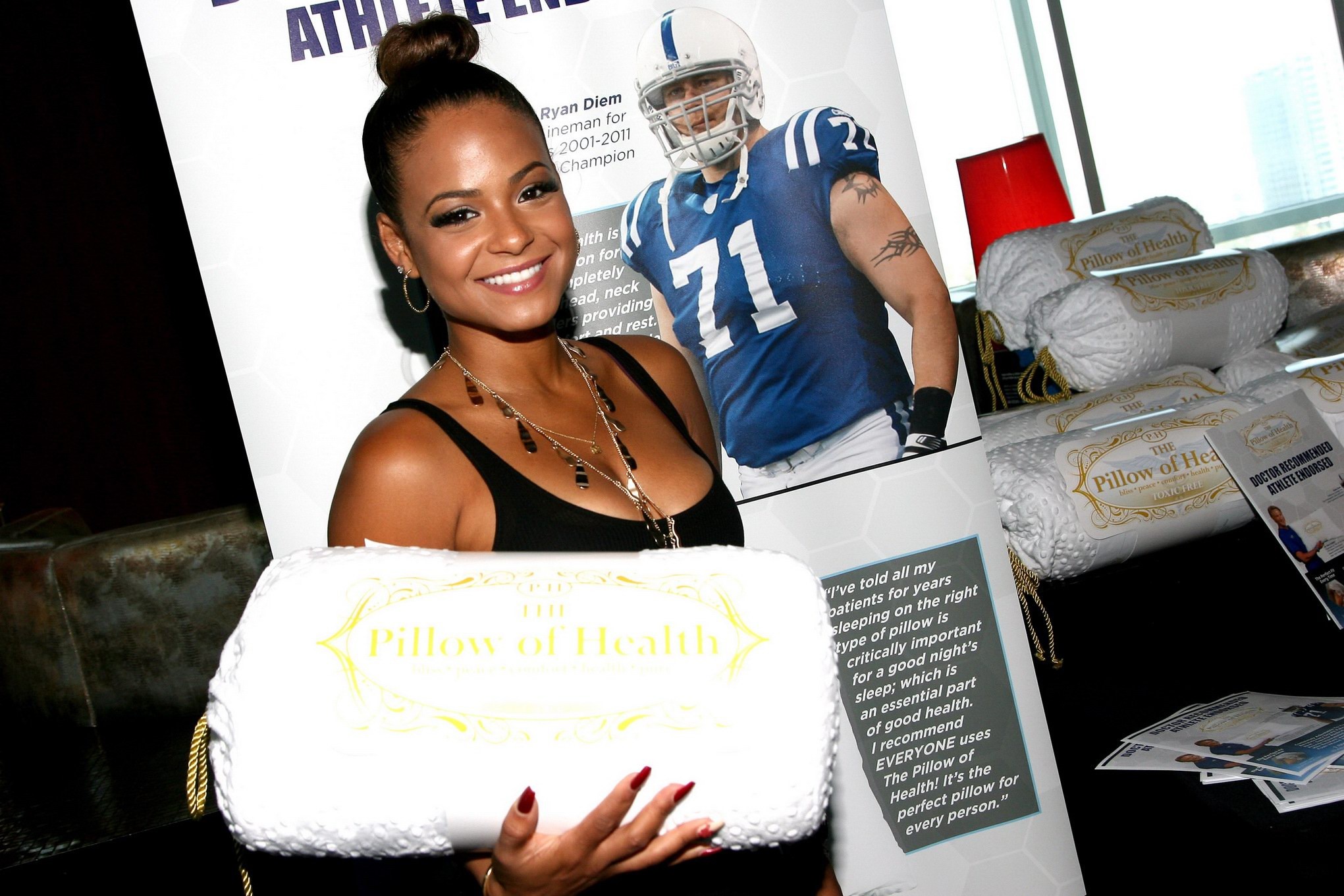 Christina Milian cleavy wearing a little black dress at GBK Luxury Sports Lounge #75190557