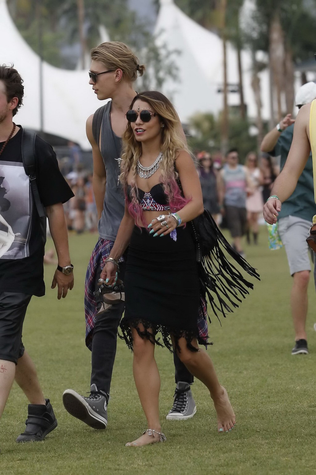 Vanessa Hudgens wearing hot bra and skirt at 2014 Coachella #75198690