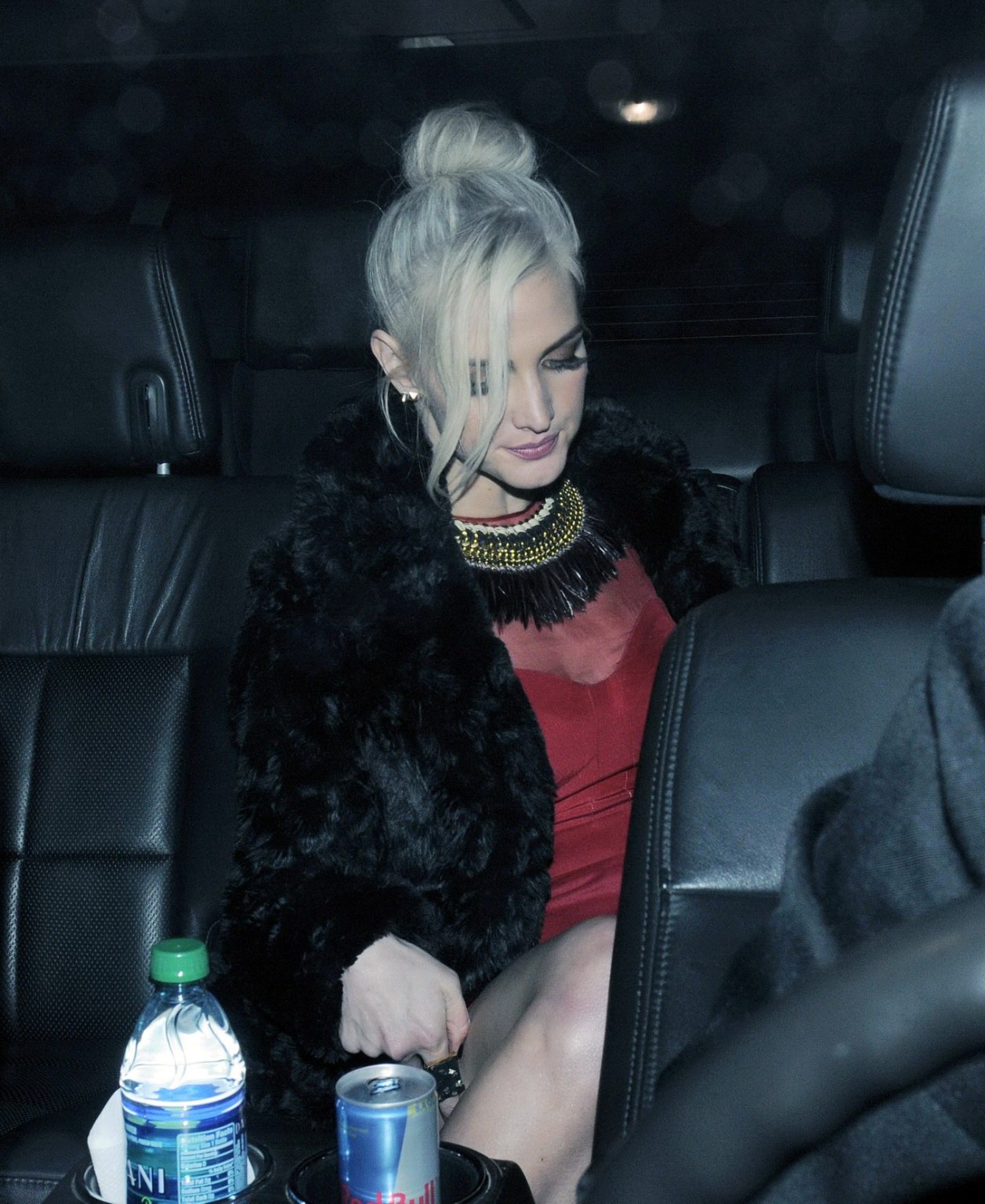 Ashlee Simpson flashing her black panties while leaving the Pink Taco in West Ho #75242214