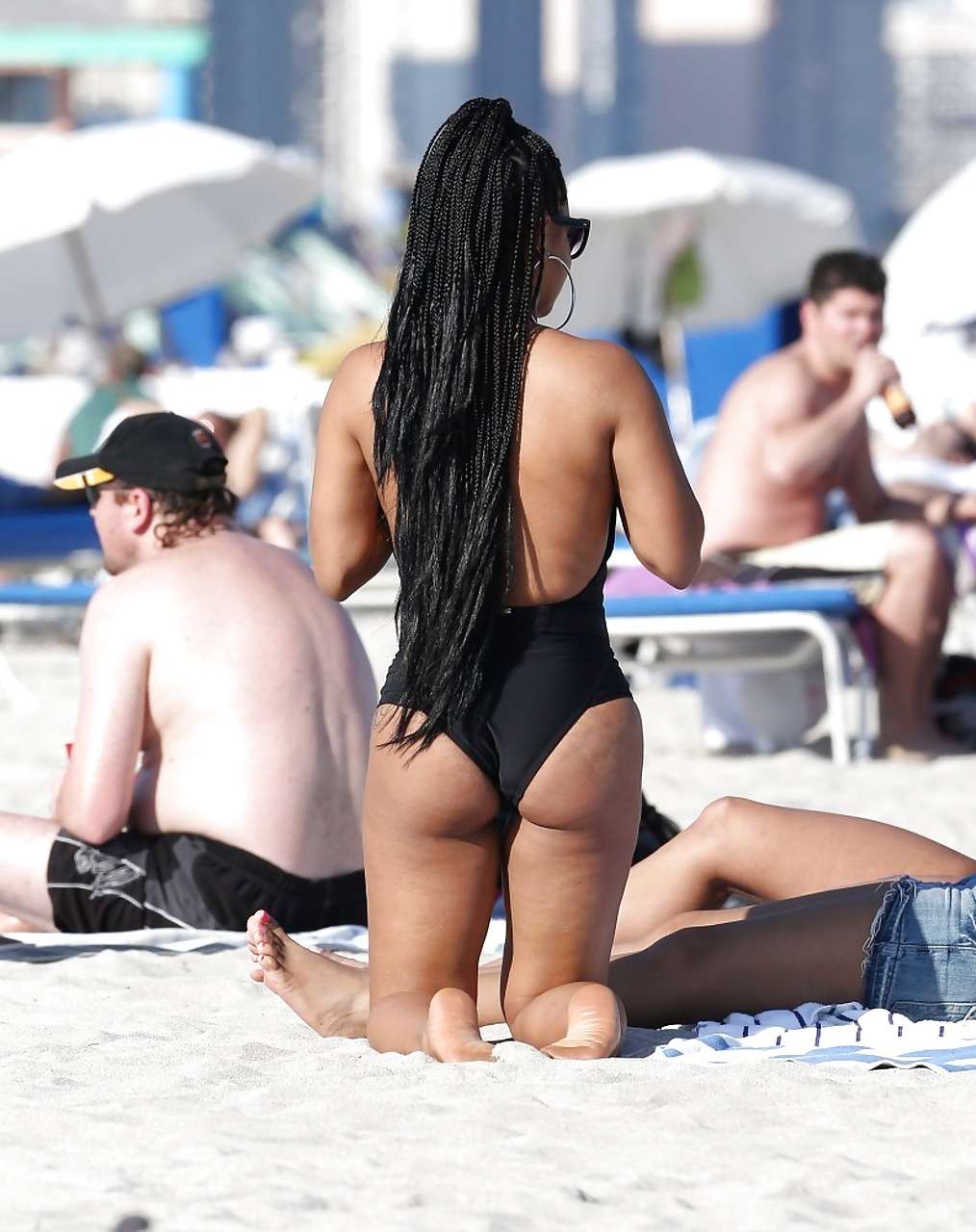 Christina Milian exposing nipples slip in bikini on beach #75229758