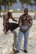 Two Black Mature Bodybuilders Show Their Big Cocks