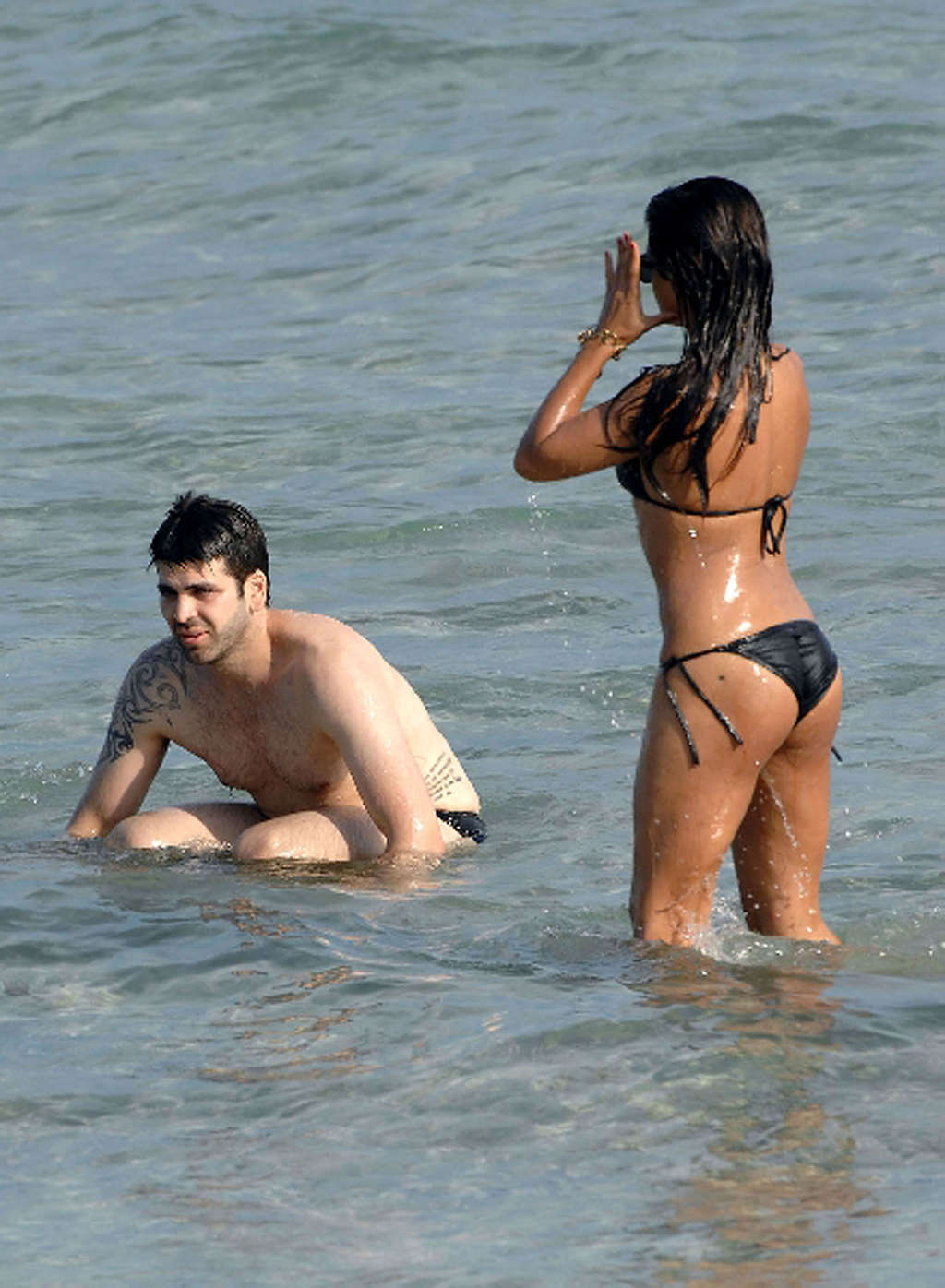 Monica Cruz enjoying on beach and showing sexy body #75374414