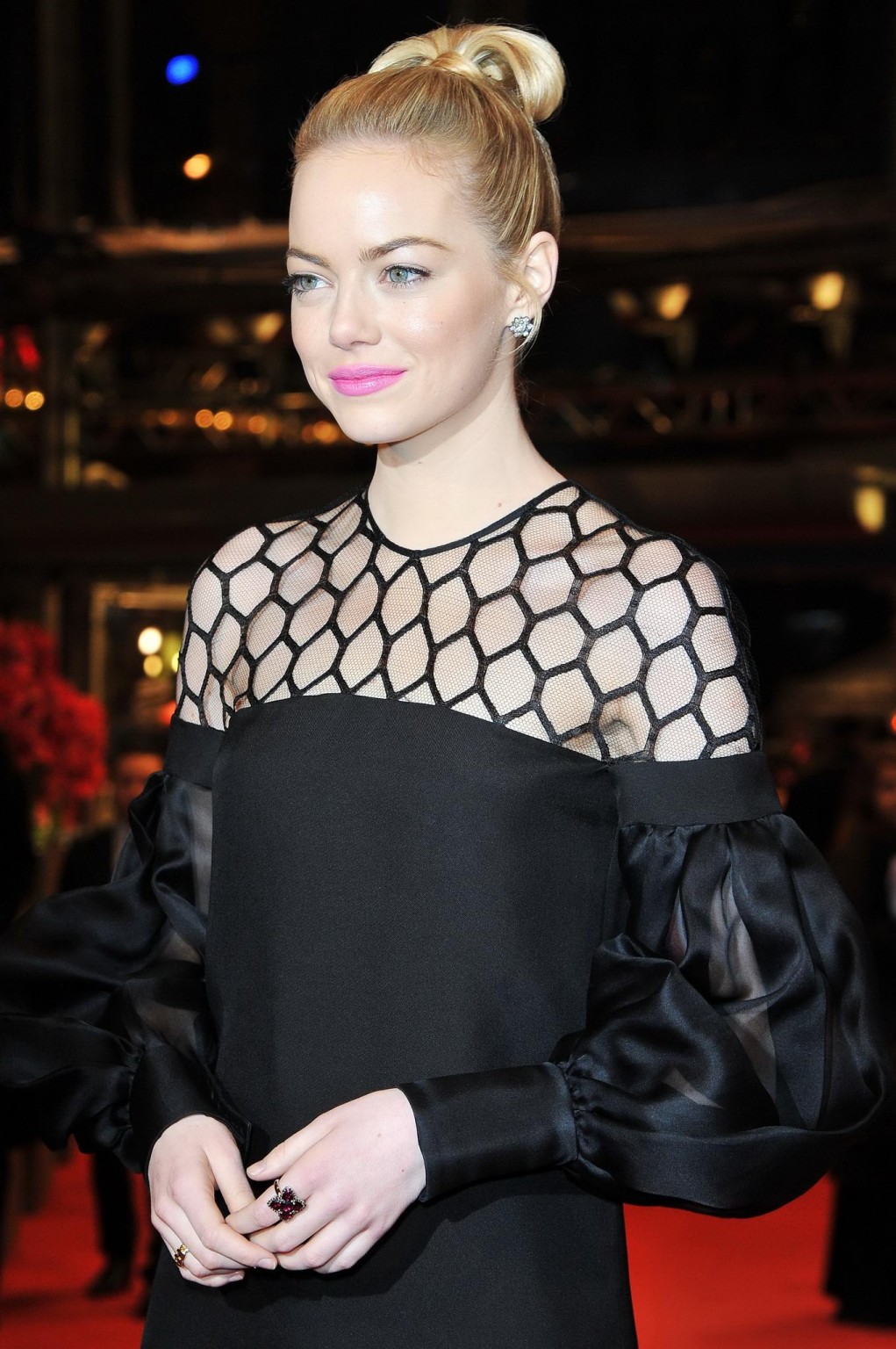 Emma Stone leggy wearing a little black dress at 'The Croods' premiere during 63 #75240921