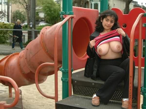 Huge Tits Flashed Outdoors in Public Park #78638765