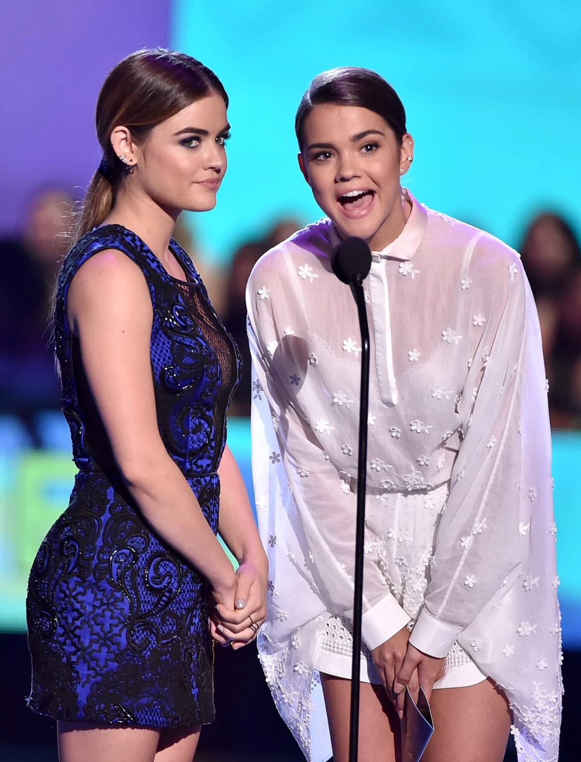 Lucy Hale braless showing cleavage at the 2015 TCA #75154919