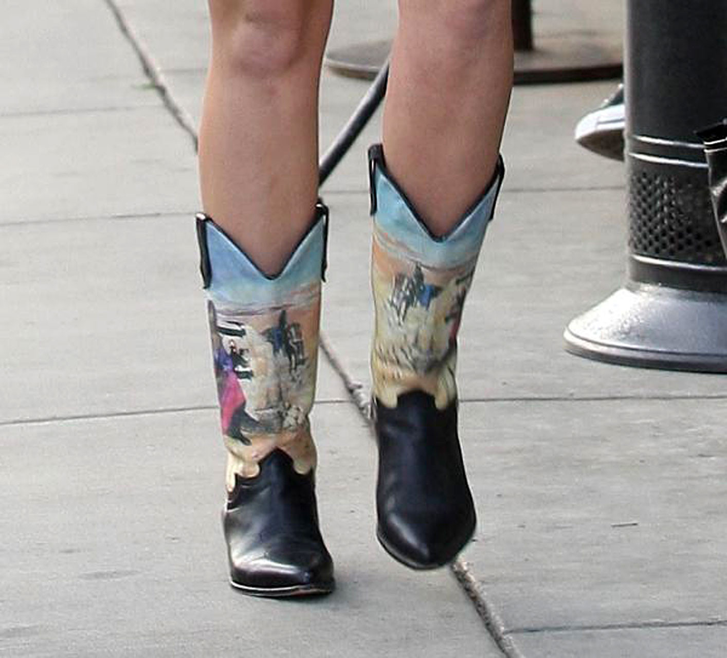Miley Cyrus exposing sexy legs on street new paparazzi photos #75322033