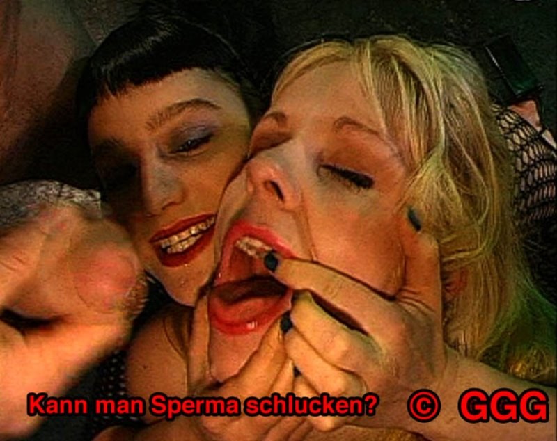 Supersüßes blondes deutsches Glibbermädchen in unordentlicher Hardcore-Bukkake-Orgie
 #76084492