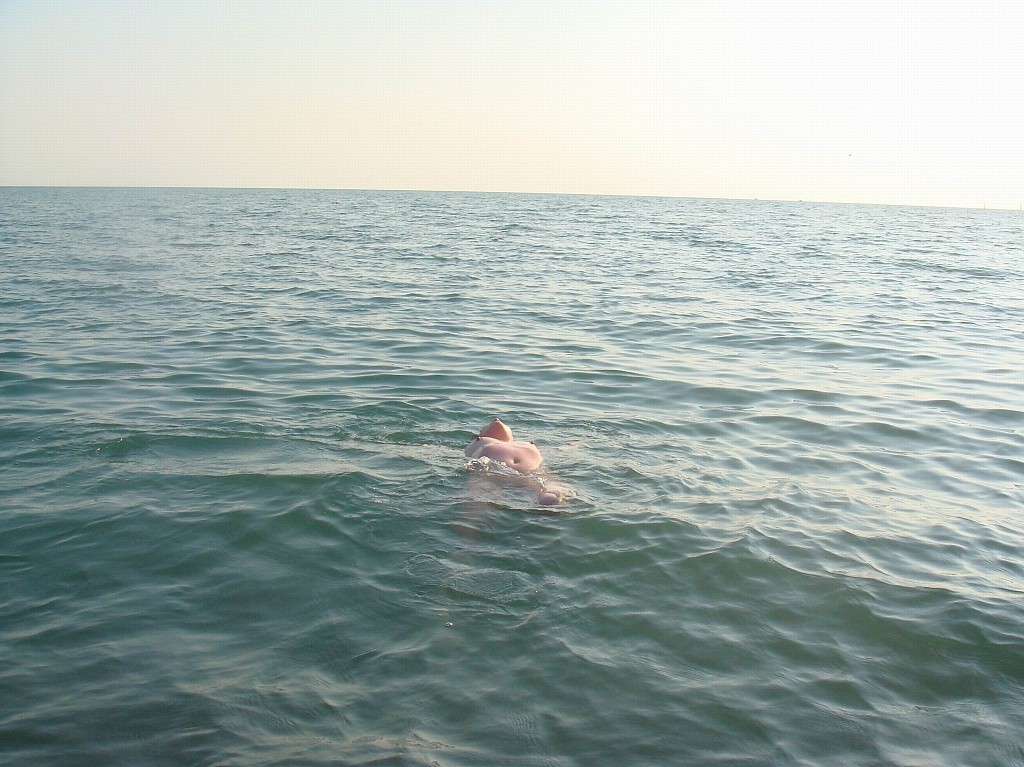 Nudista bronceado en la playa
 #78589624