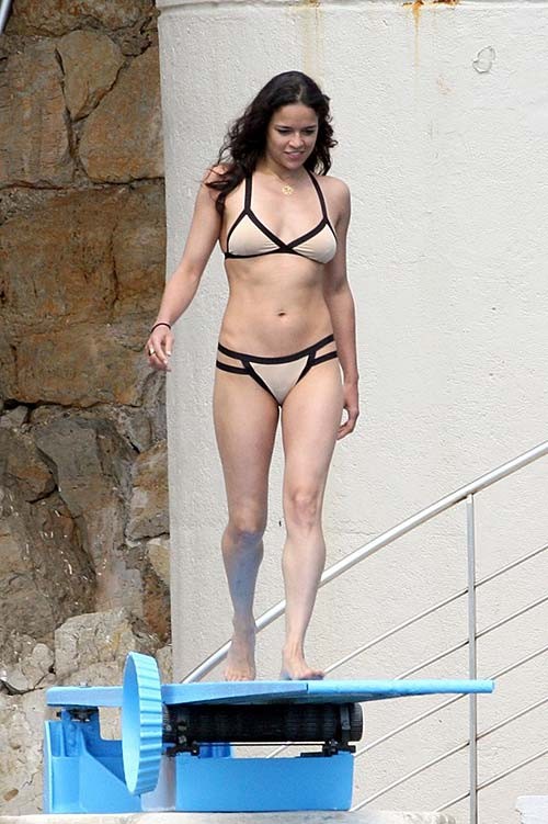 Michelle Rodriguez caught in sexy bikini on the beach #75262270